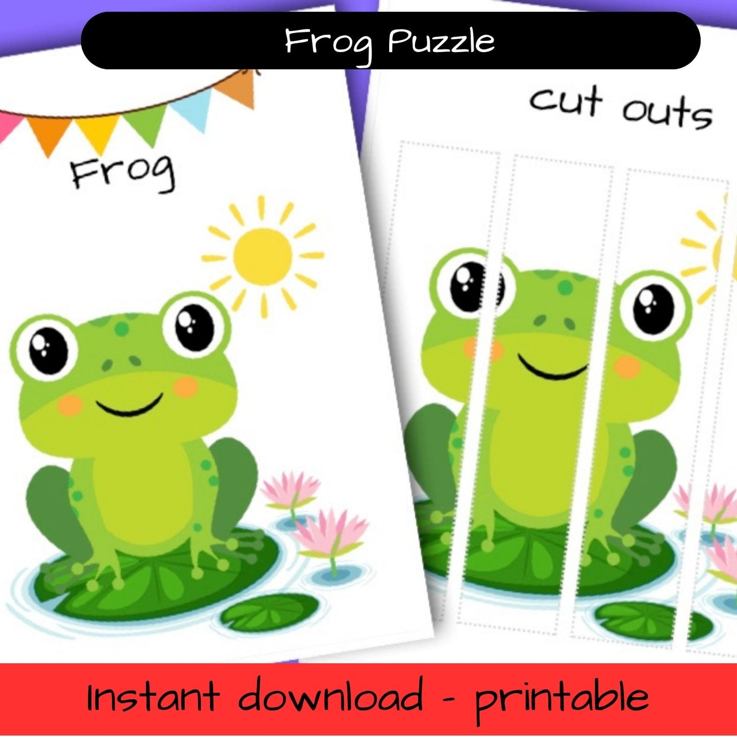 Printable Woodland activity sheet - Frog puzzle