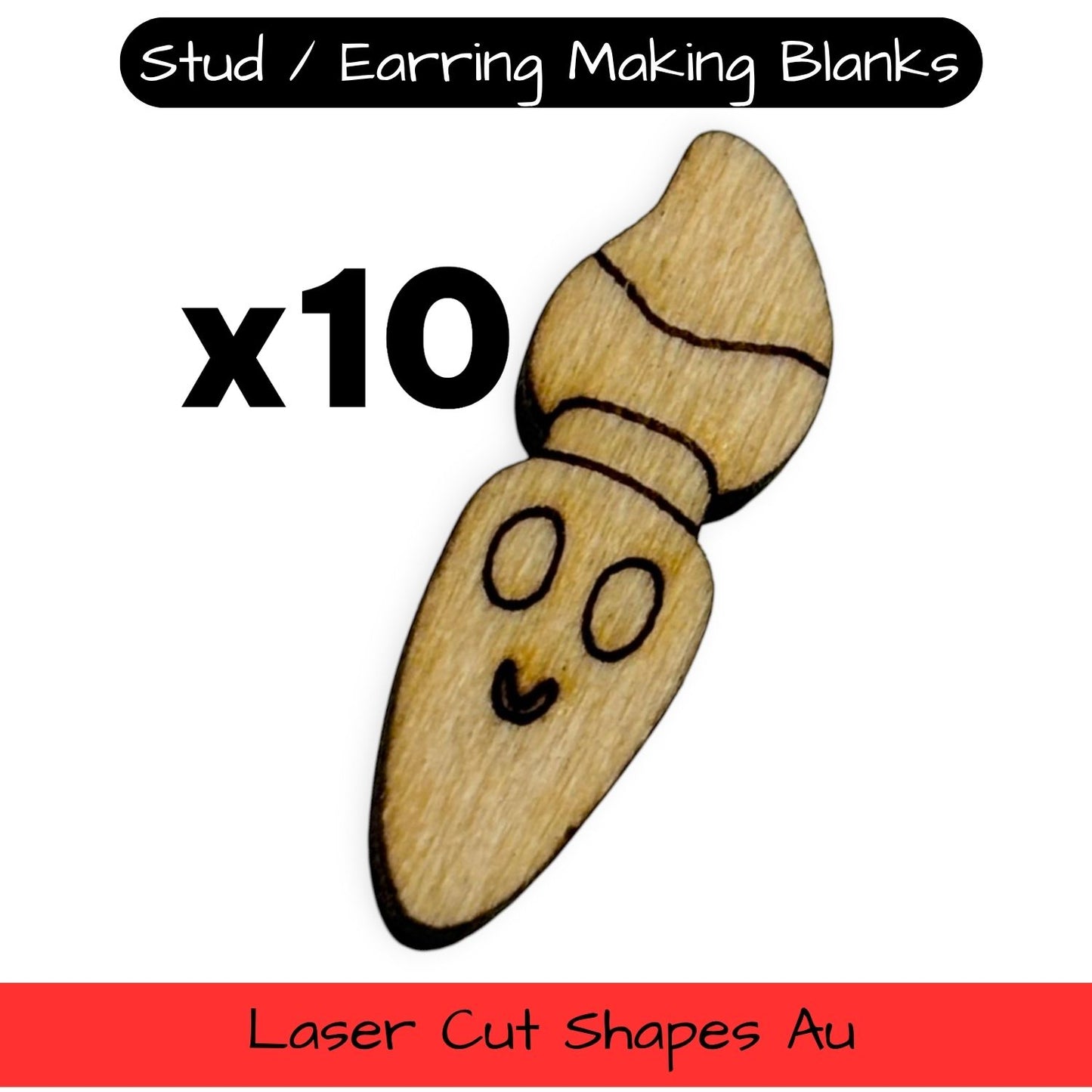Wooden Teacher Earring Blanks for DIY Jewellery Making - Studs - 10pc Laser Cut Set