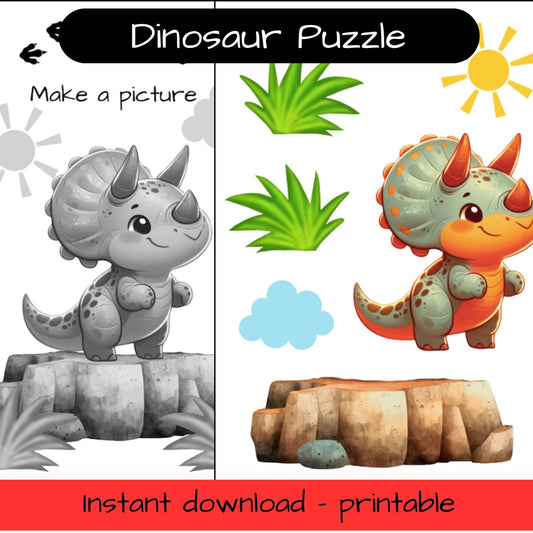Printable Dinosaur activity sheets - puzzle