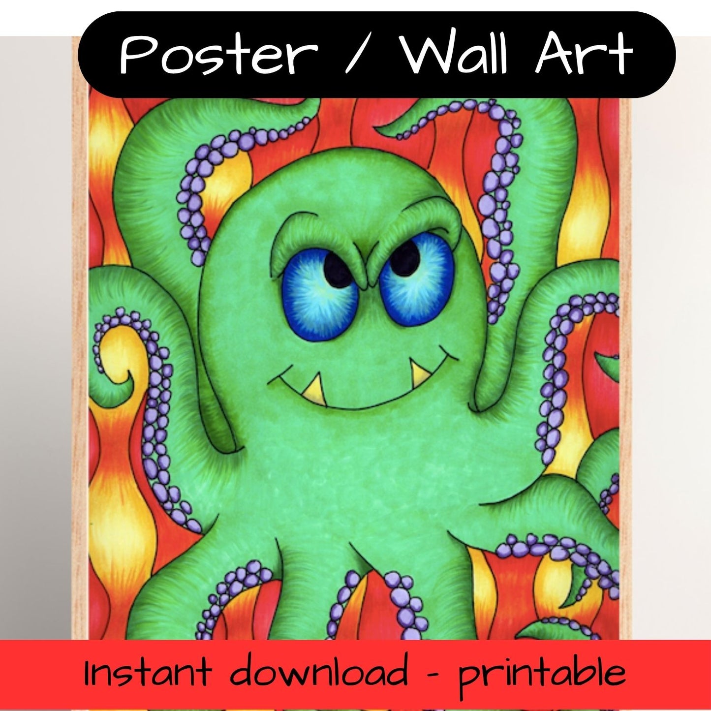 Printable kids wall art - octopus