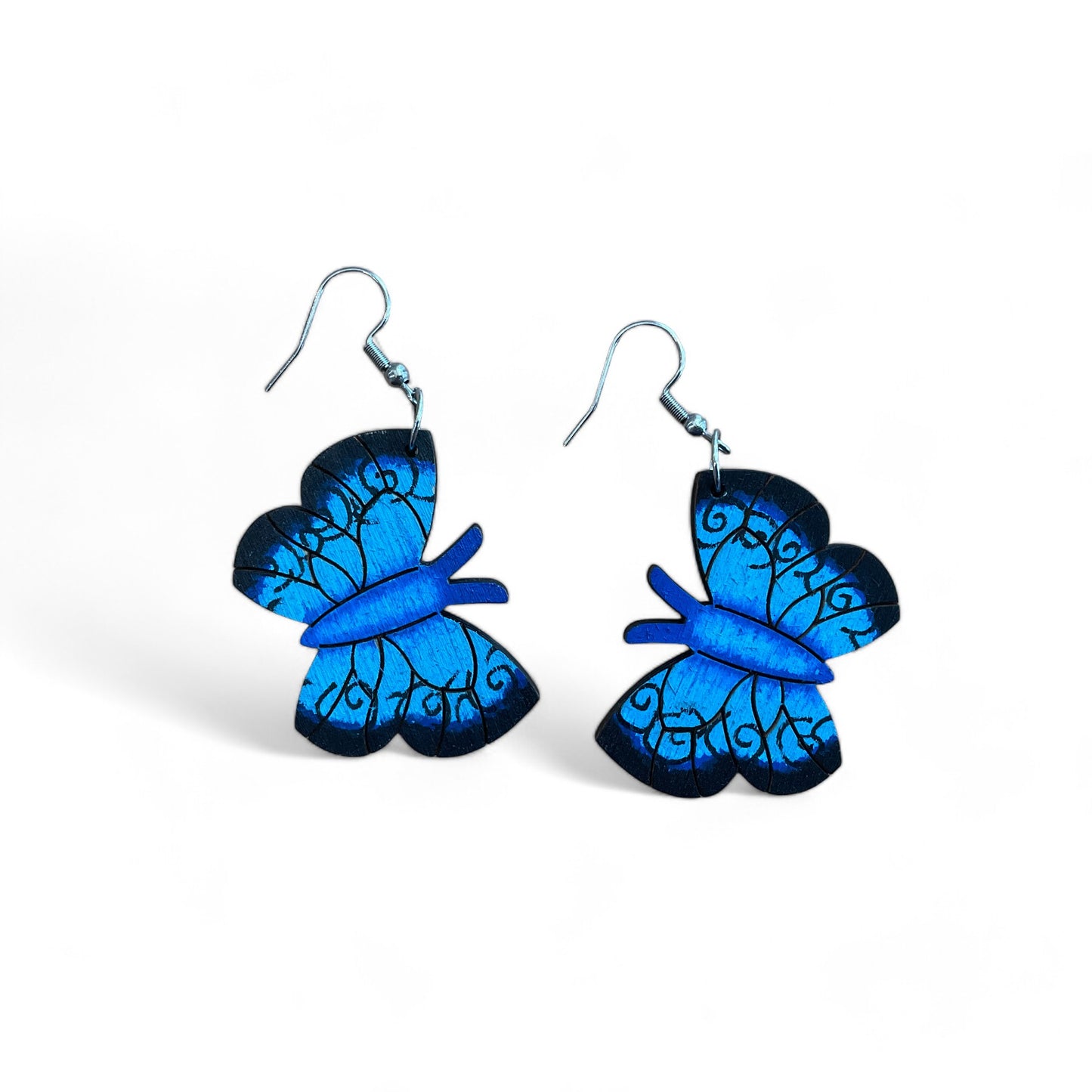 Wooden Butterfly Earring Blanks for DIY Jewellery Making, dangles - 10pc Laser Cut Pieces