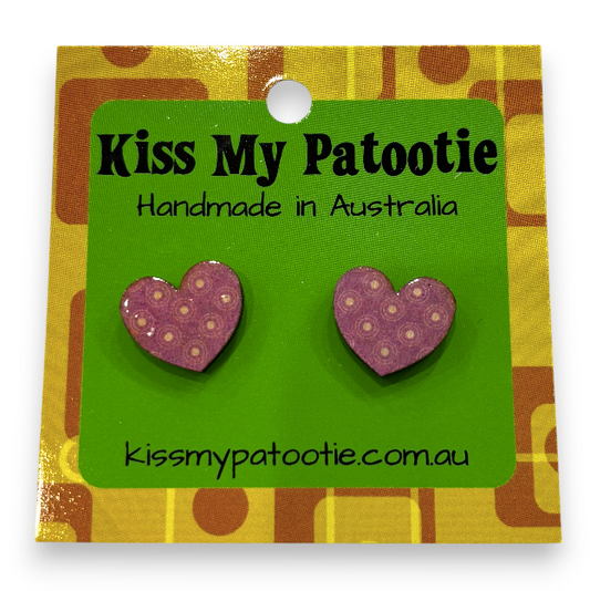 Retro wooden earrings  / studs