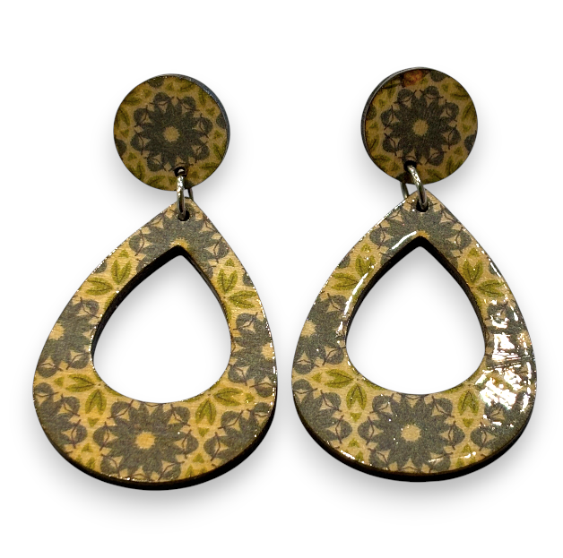 Retro wooden earrings