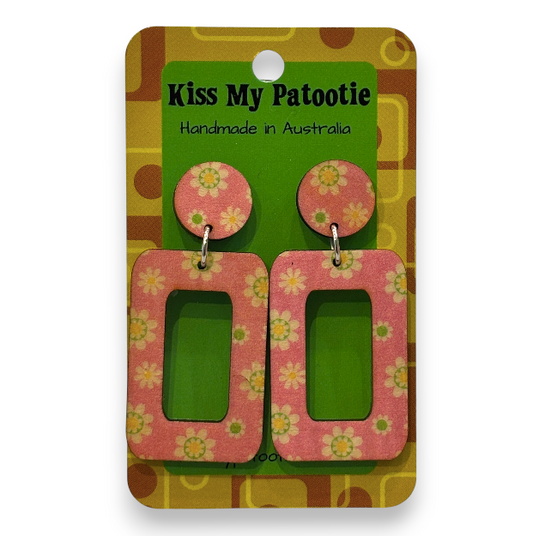 Retro wooden earrings