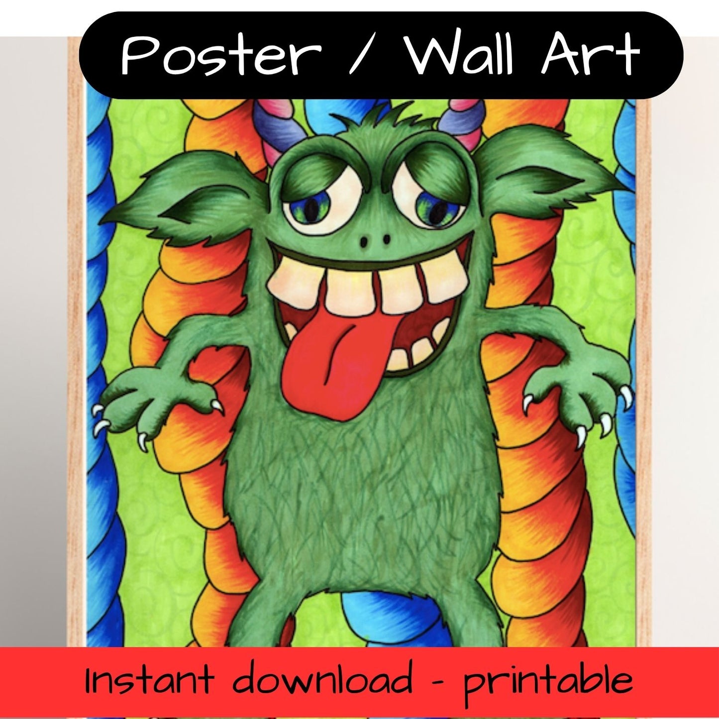 Printable kids wall art - cheeky monster