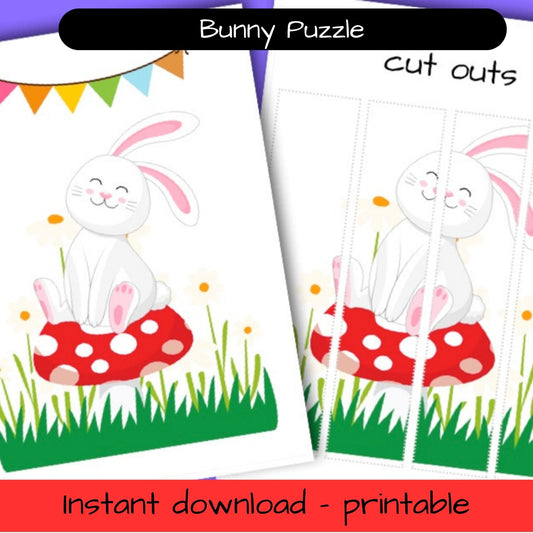 Printable Woodland activity sheet - Bunny rabbit puzzle