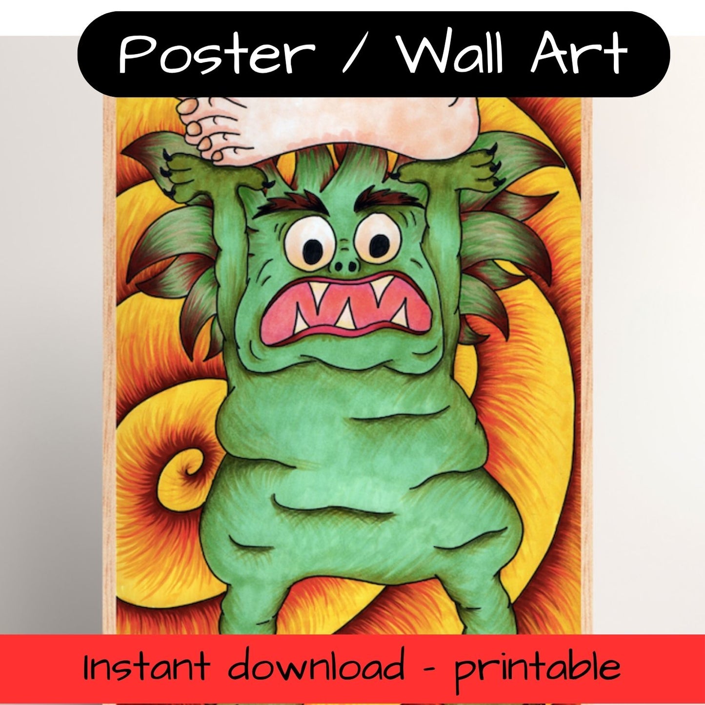 Printable kids wall art - monster