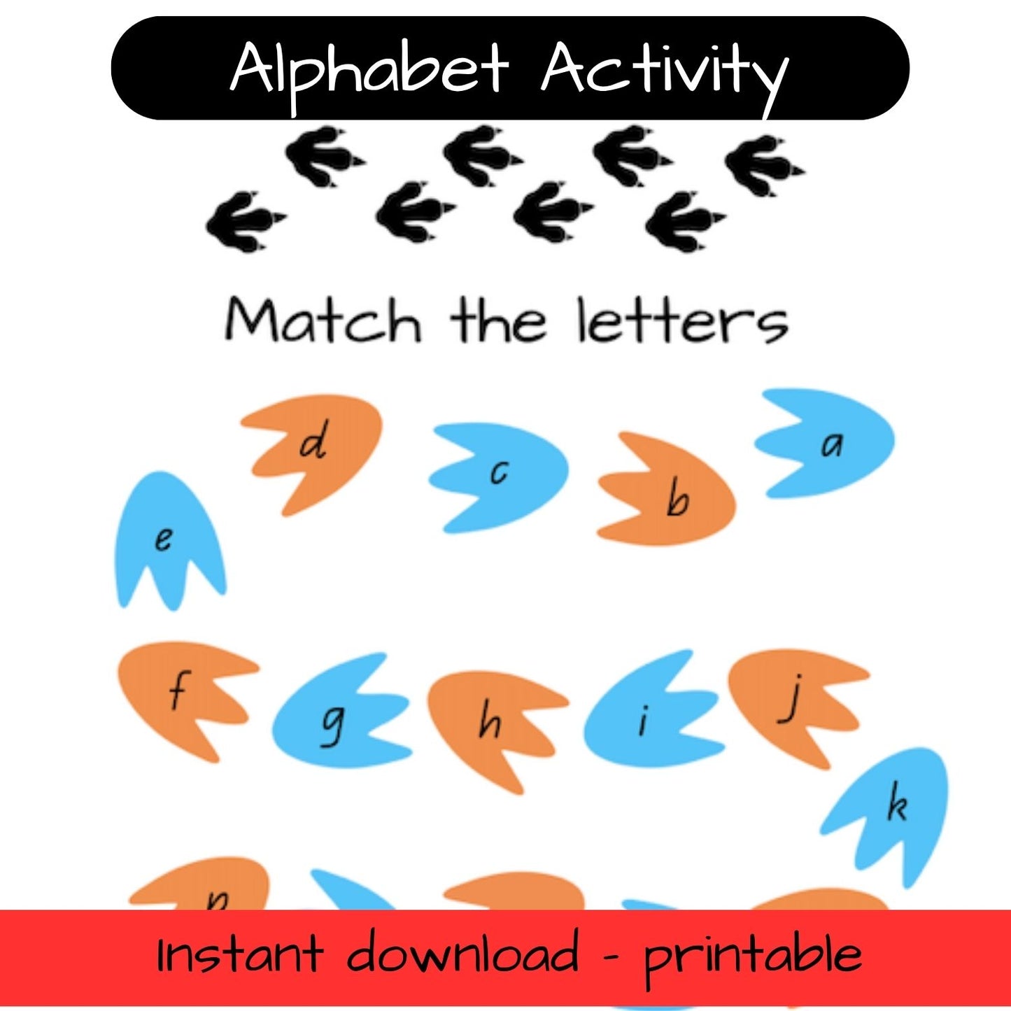 Printable Dinosaur activity sheets - alphabet