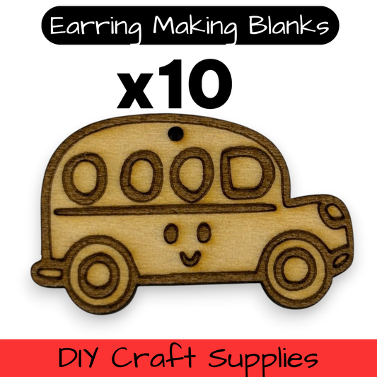 Wooden Teacher Earring Blanks for DIY Jewellery Making, dangles - 10pc Laser Cut Pieces