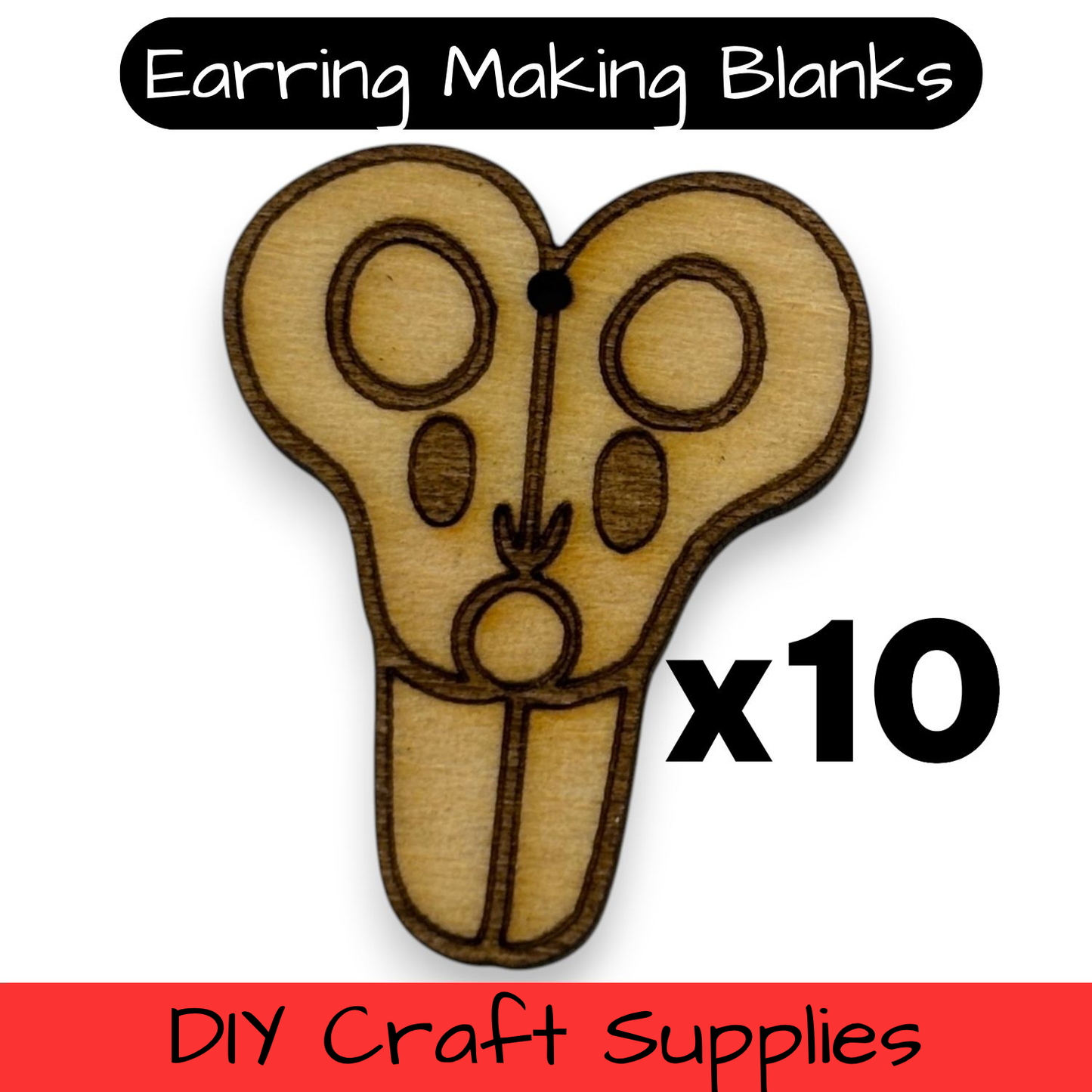 Wooden Teacher Earring Blanks for DIY Jewellery Making, dangles - 10pc Laser Cut Pieces