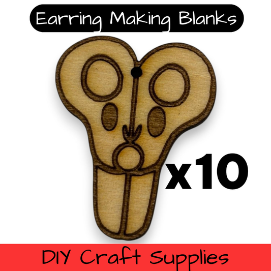 Wooden Teacher Earring Blanks for DIY Jewellery Making, dangles - 10pc Laser Cut Pieces