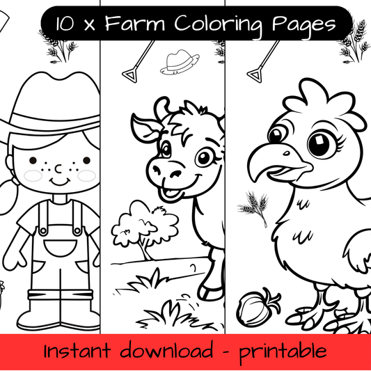 10 Printable colouring in pages - farm animals