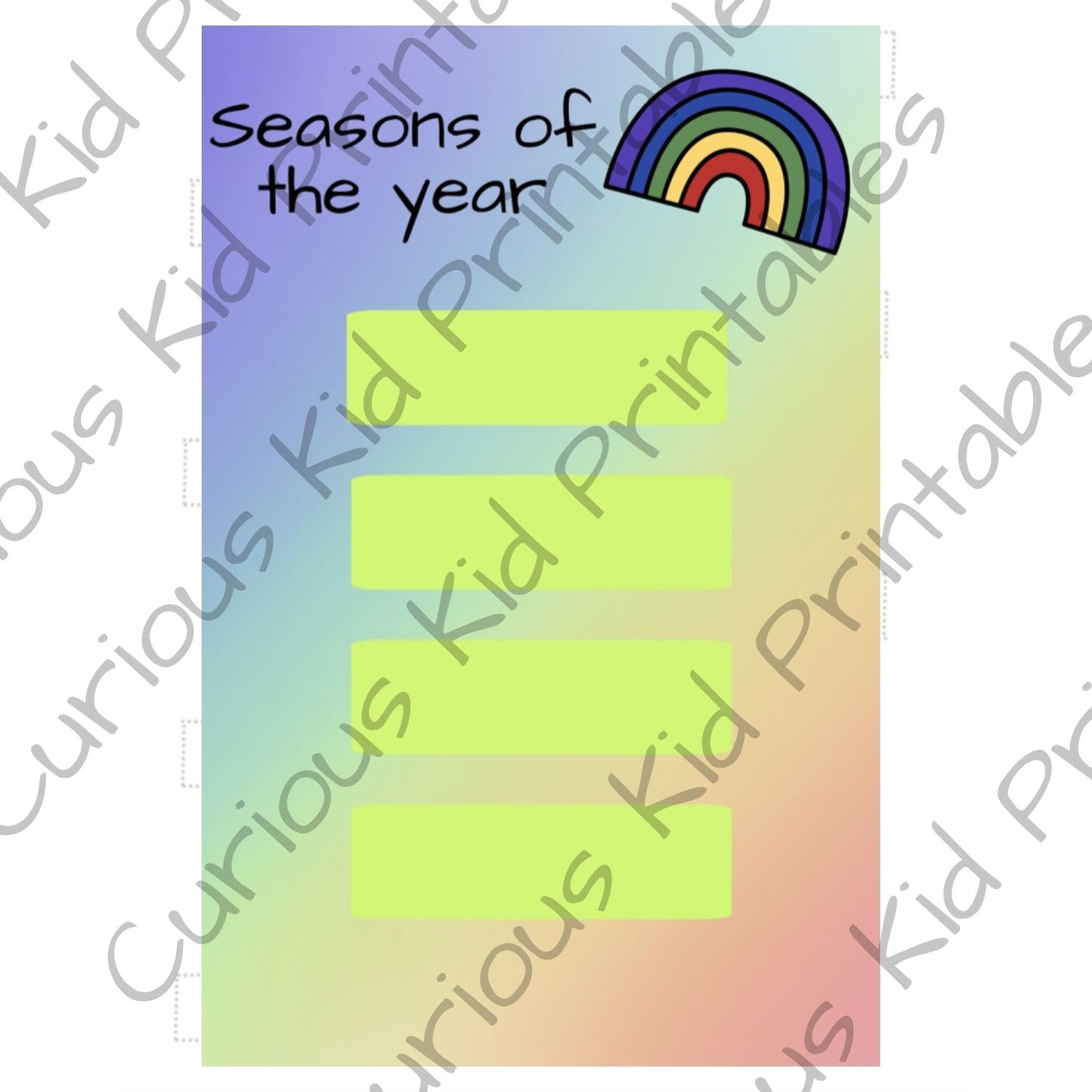 Seasons of the year visual calendar - classroom poster - teaching aid