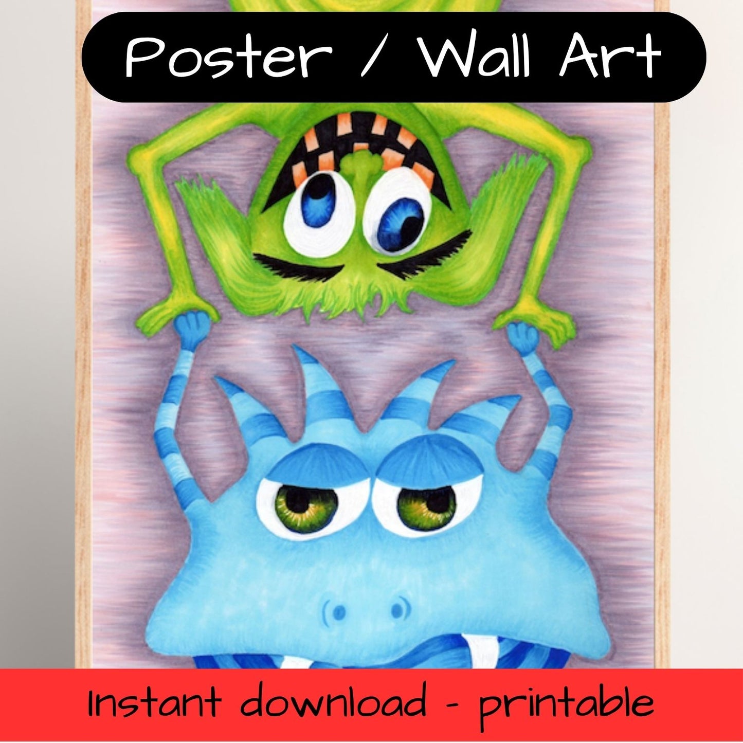 Printable kids wall art - cheeky monster