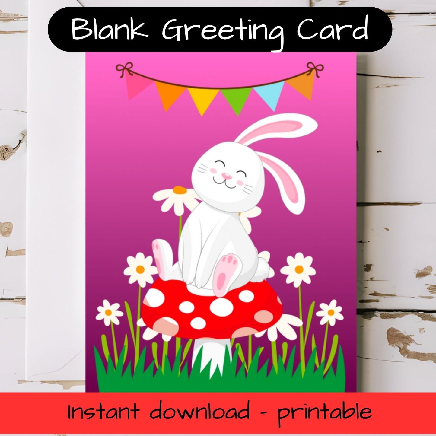 Woodland Animal Greeting card with envelope - printable