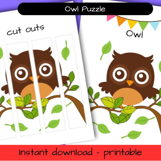 Printable Woodland activity sheet - Owl puzzle