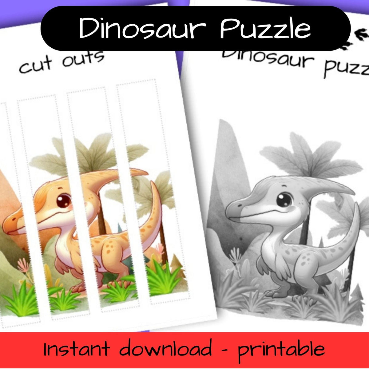 Printable Dinosaur activity sheets - puzzle