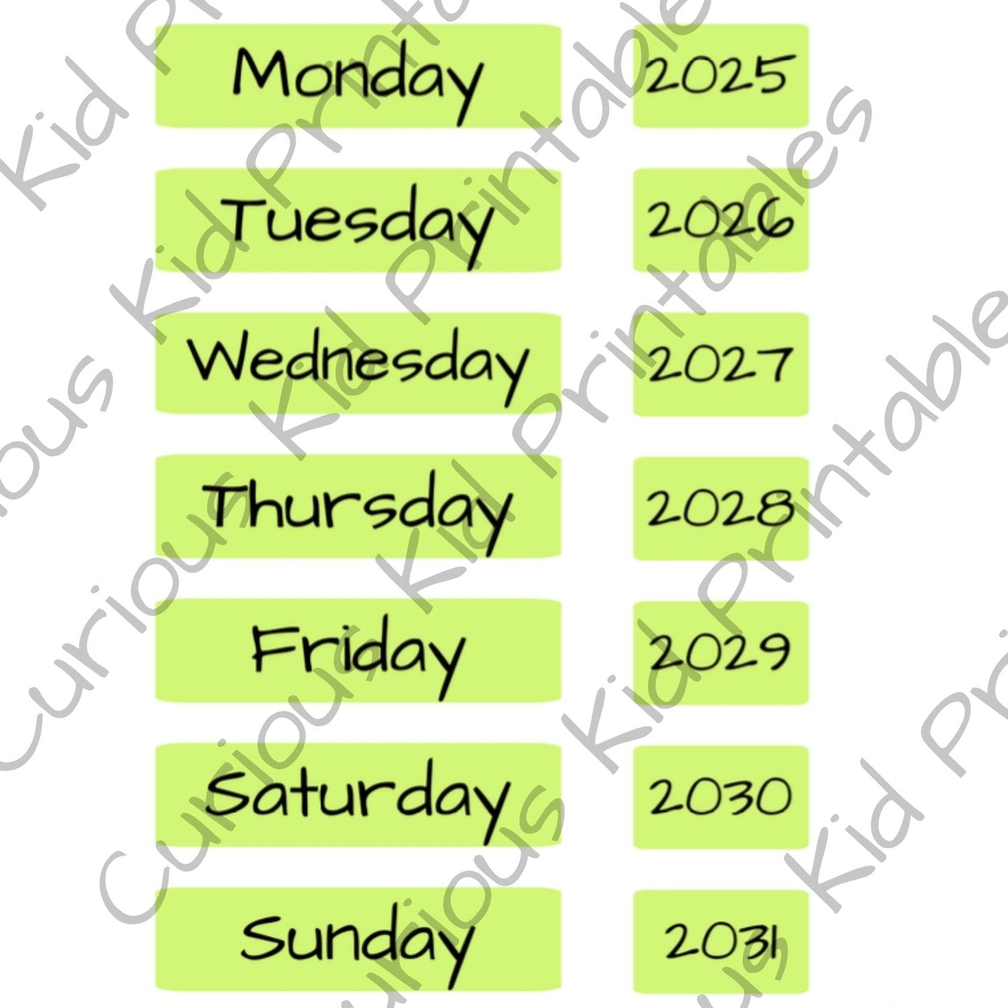 Daily visual calendar with weather - poster - day, date, month, year