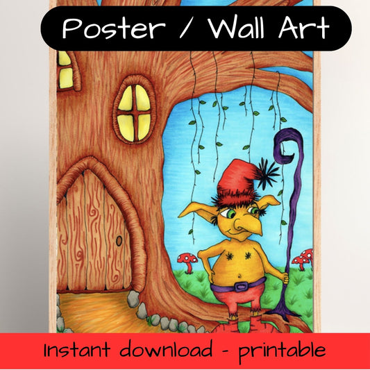 Printable kids wall art - elf