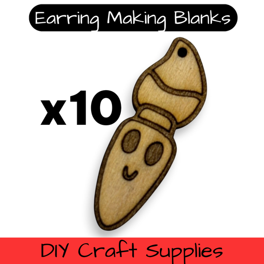Wooden Teacher Earring Blanks for DIY Jewellery Making, dangles - 10pc Laser Cut Pieces