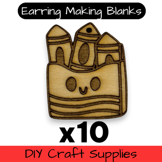 Wooden Teacher Earring Blanks for DIY Jewellery Making, dangles - 10pc Laser Cut Pieces