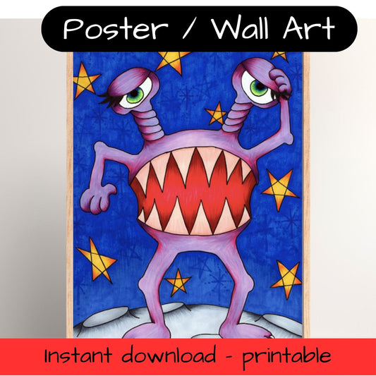 Printable kids wall art - alien