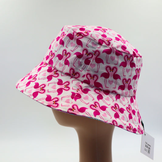 Baby / Kids Reversible Bucket Hat - retro flamingo