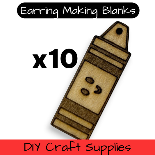 Wooden Teacher Earring Blanks for DIY Jewellery Making, dangles - 10pc Laser Cut Pieces