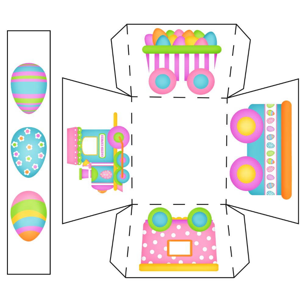5 x Easter egg baskets - printable Easter craft