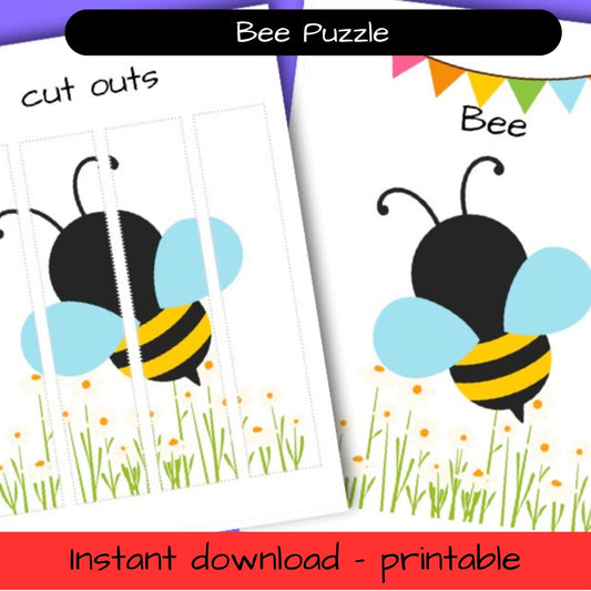 Printable Woodland activity sheet - Bumble bee puzzle