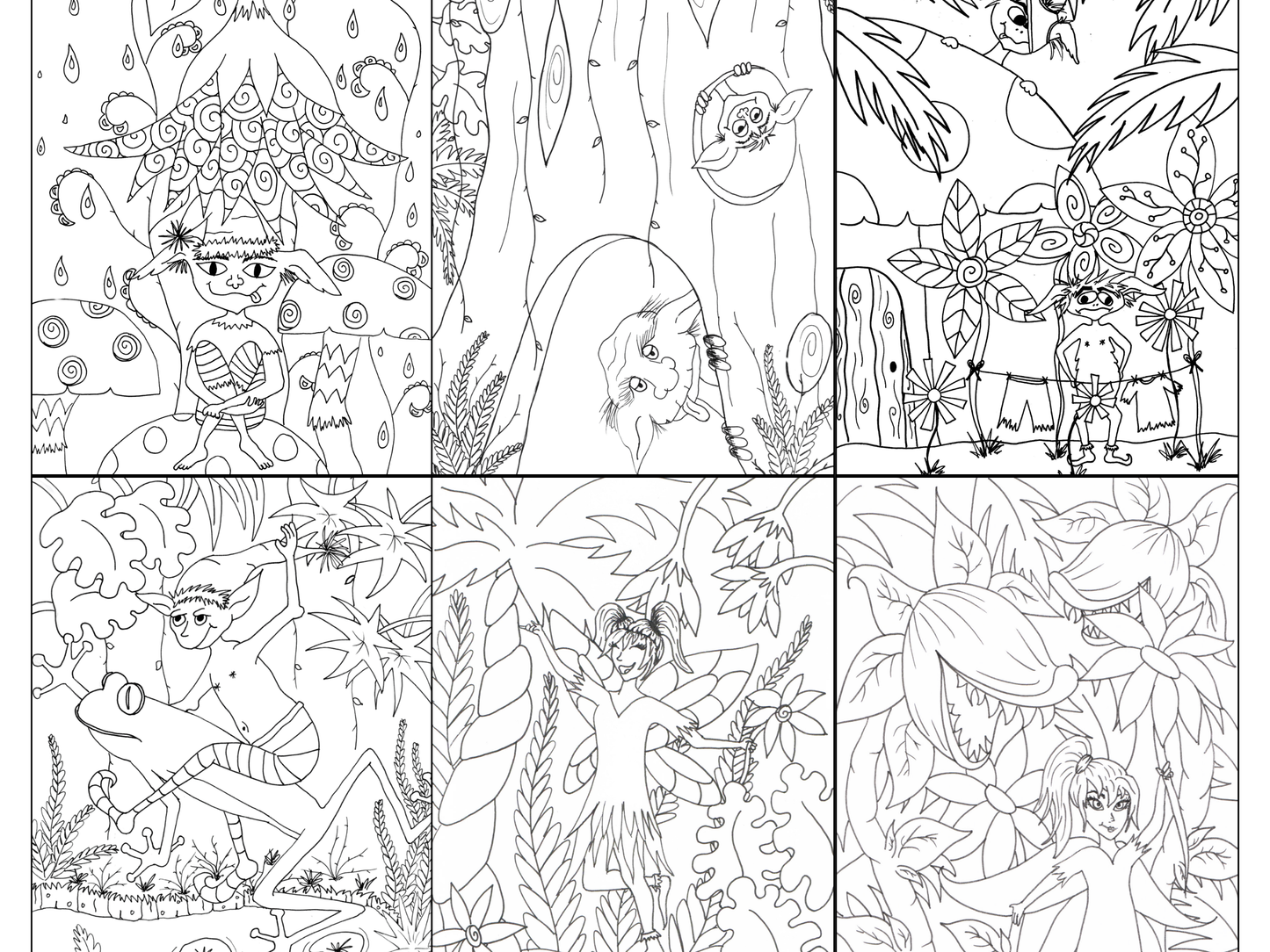 15 Printable colouring in pages - Pixies, elves and fairies