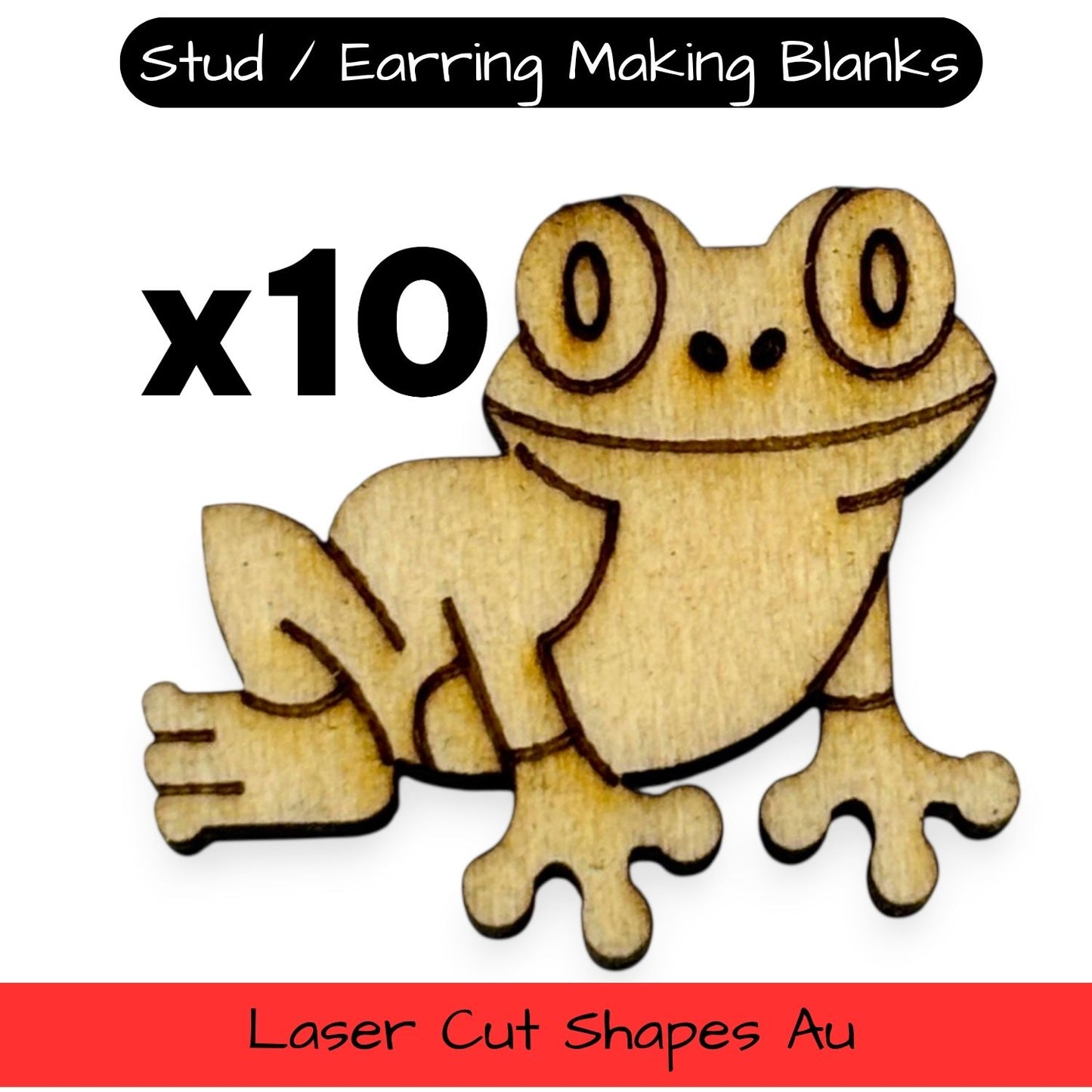 Wooden Animal Earring Blanks for DIY Jewellery Making, scrapbooking - Studs - 10pc Laser Cut Set