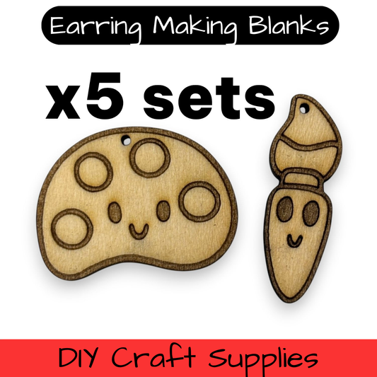 Wooden Teacher Earring Blanks for DIY Jewellery Making, dangles - 10pc Laser Cut Pieces