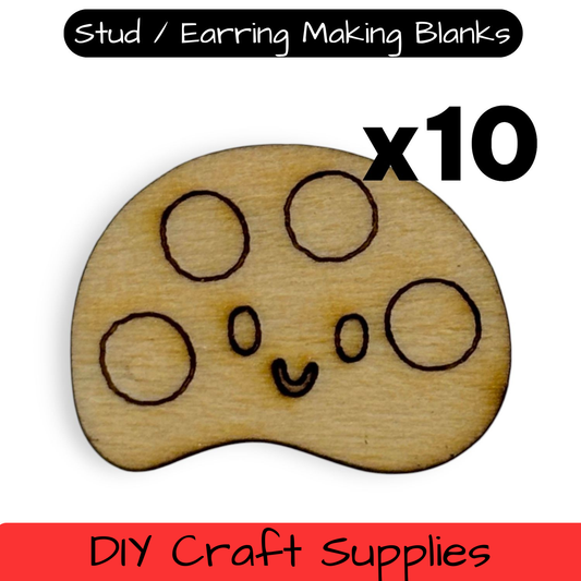 Wooden Teacher Earring Blanks for DIY Jewellery Making, Scrapbooking - Studs - 10pc Laser Cut Set