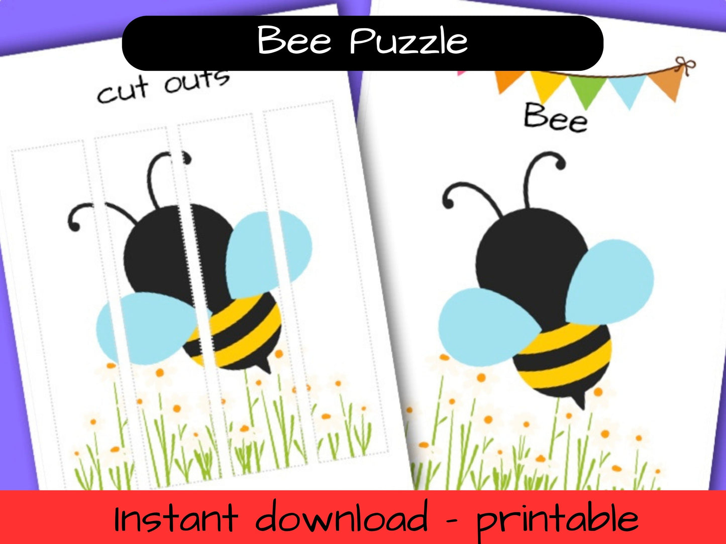 Printable Woodland activity sheet - Bumble bee puzzle