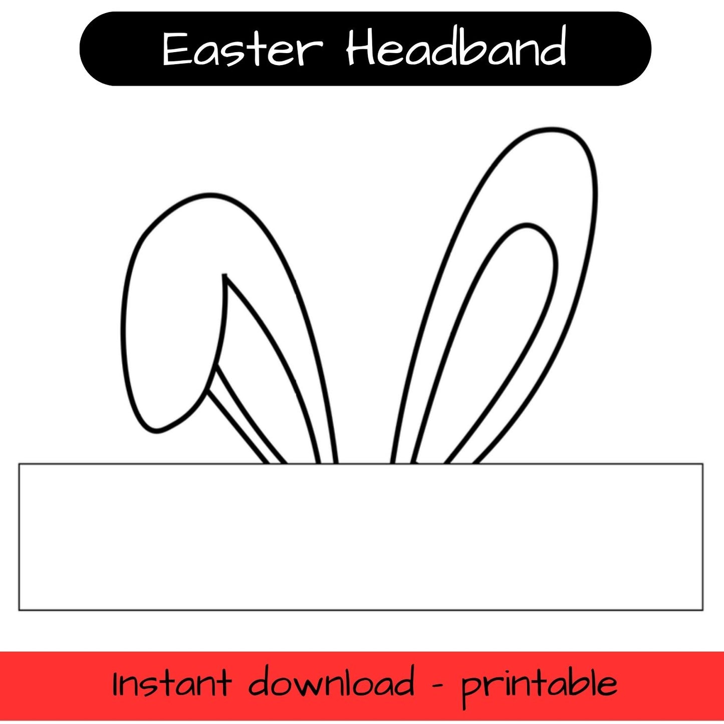 Easter bunny ears / paper crown - colouring in