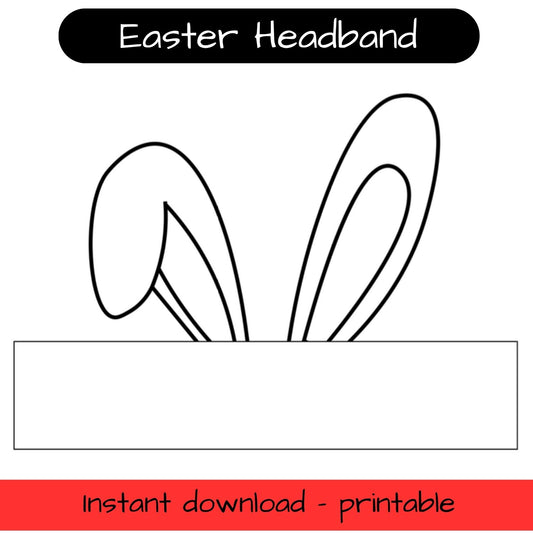 Easter bunny ears / paper crown - colouring in