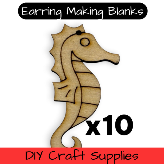 Wooden Animal Earring Blanks for DIY Jewellery Making, dangles - 10pc Laser Cut Pieces