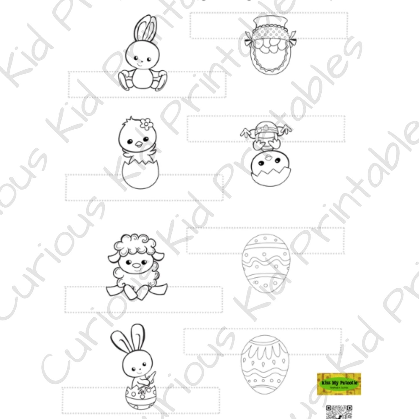 Printable Easter finger puppets - colouring, pretend play