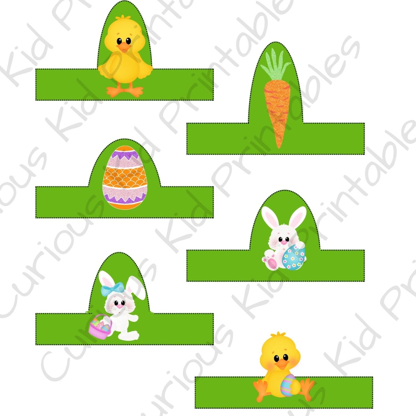 Printable Easter finger puppets - colouring, pretend play