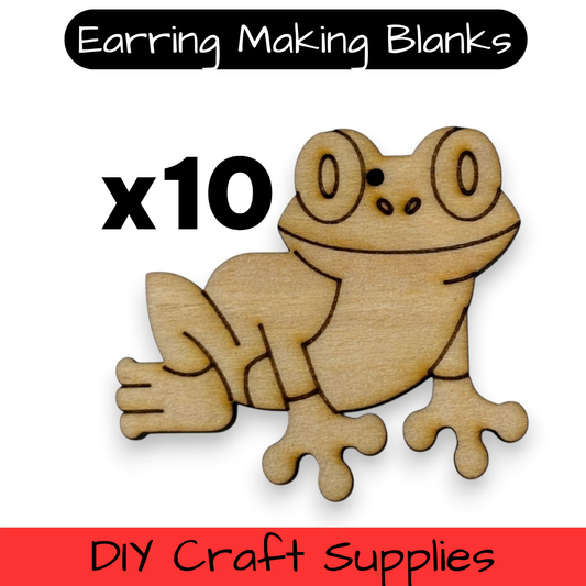 Wooden Animal Earring Blanks for DIY Jewellery Making, dangles - 10pc Laser Cut Pieces