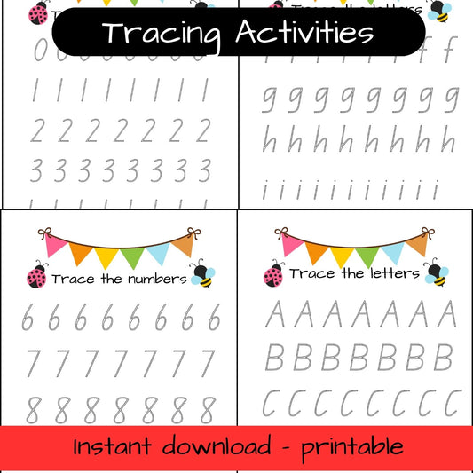 Printable Woodland Animal activity sheets - alphabet and numbers