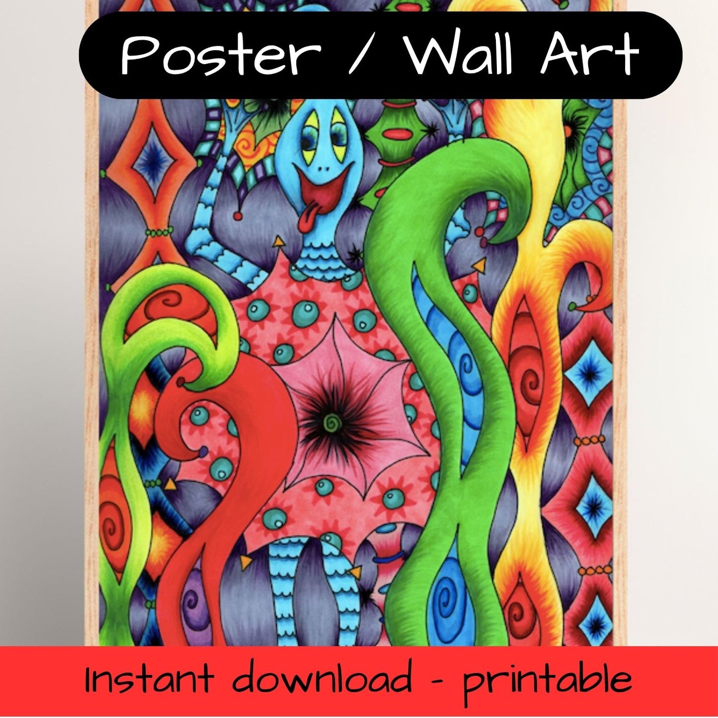 Printable kids wall art - sea monster