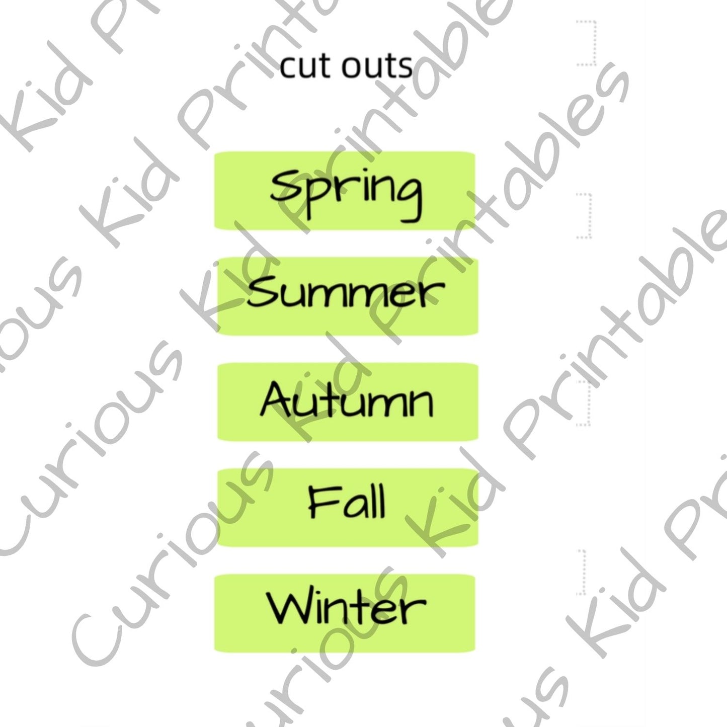 Seasons of the year visual calendar - classroom poster - teaching aid
