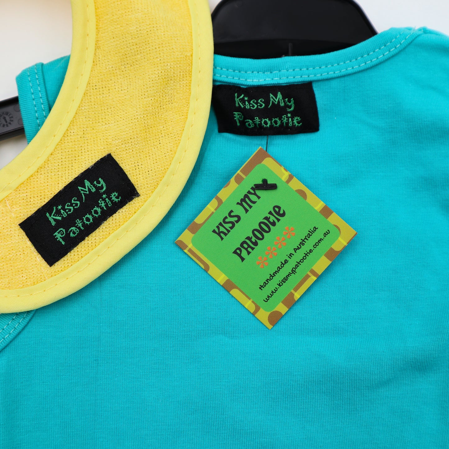 Onesie / bodysuit, bib & dummy clip set - premie / baby / toddler