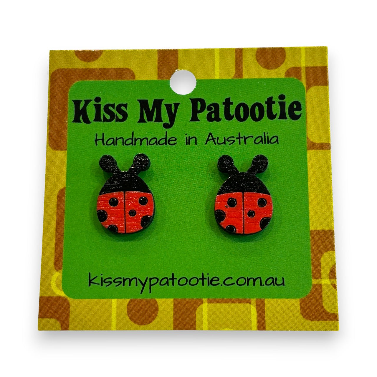 Ladybug / insect studs - hand painted earrings