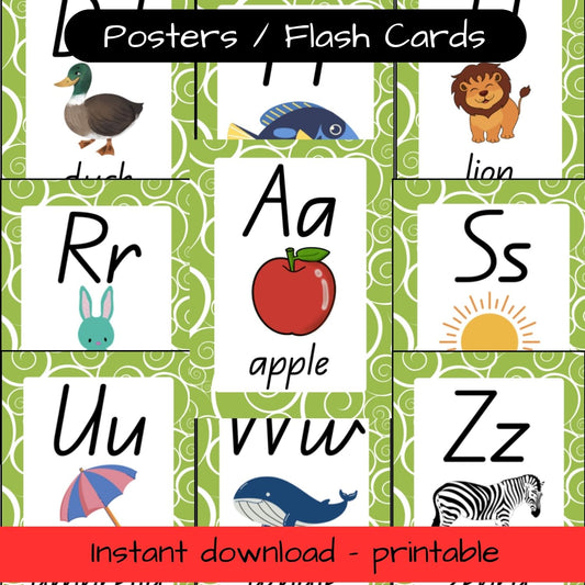 Printable Alphabet posters / flashcards