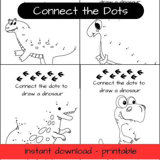 Printable Dinosaur activity sheets - dot to dot