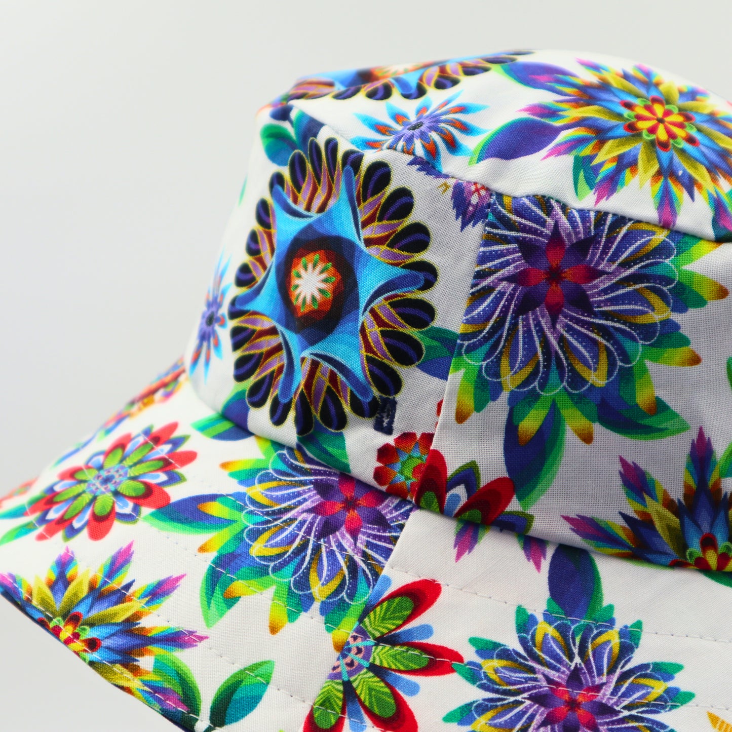 Baby / Kids Reversible Bucket Hat - retro psychedelic flowers