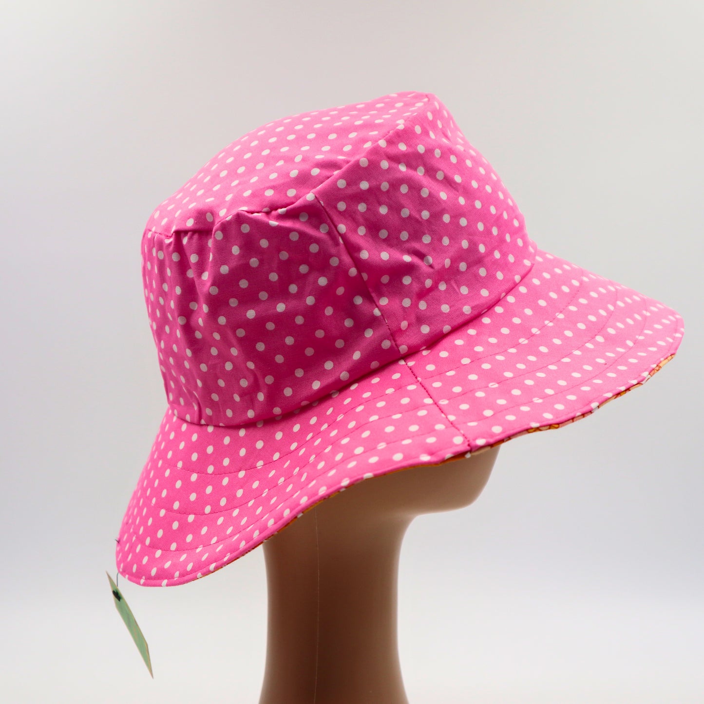 Reversible Sun Hat - Ladies & Girls sizes - orange daisy / flower power
